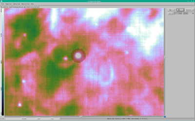 The spectrum viewer of p3d, enlarged spatial map tab - MUSE M42, 1913×1190px²