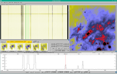 The spectrum viewer of p3d, using a larger spatial-map area on the main panel - MUSE M42, 1761×1124px²