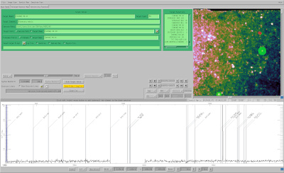 The spectrum viewer of p3d, main panel - MUSE, target setup, 1912×1164px²