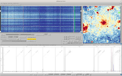 The spectrum viewer of p3d, main panel - MUSE, line fit, 1914×1199px²